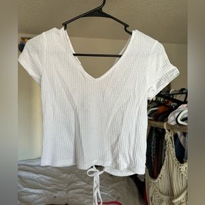 Stitch and Pine white cropped top Cut back open design size L